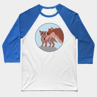 Father and Wolf Pup Baseball T-Shirt